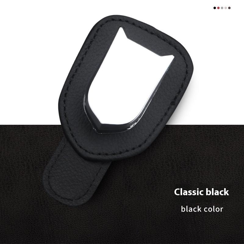 Car Sunshade Glasses Clip Multifunctional Bill Storage Car Sunglasses Bracket Creative Cow Leather Car Supplies 8