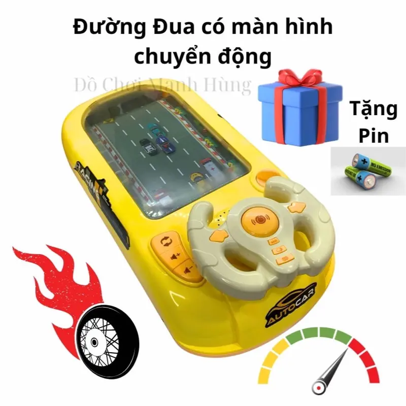Đường đua ô tô có màn hình chuyển động chạy Pin có nhiều nút bấm và các bài nhạc sôi động như một chiếc ô tô thật, chất liệu nhựa cao cấp giúp bé tránh xa điện thoại Xe Đua 3