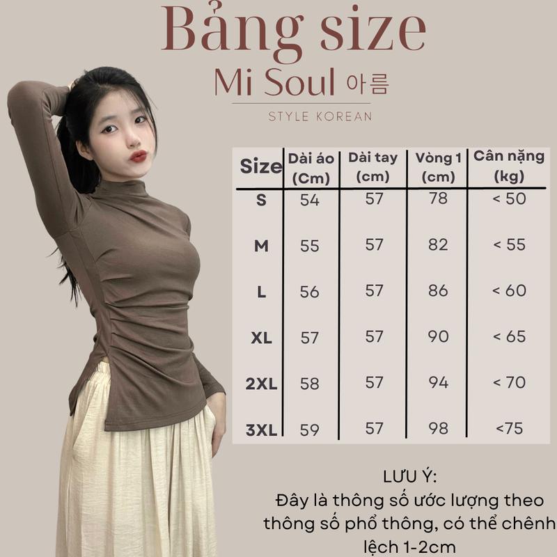 Product Introduction of Áo Giữ Nhiệt Dài Tay Nữ Cổ 3 Phân Nhúm Sườn Xẻ Tà BigSize MiSoul, Áo Thu Đông Cổ 3 Phân Dáng Form Ôm Body 222 Top Cổ Tròn Women Ong Đen 19