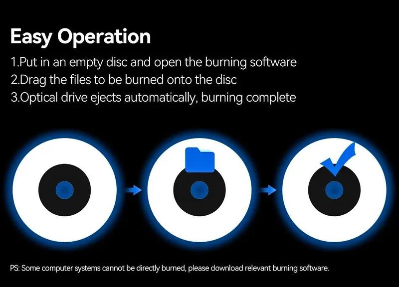 Product Introduction of External DVD CD Drive, USB3.0, Portable Burner Player, for Desktop and Notebook Computer, Optical Drive Burner, Compatible with Laptop and PC 30