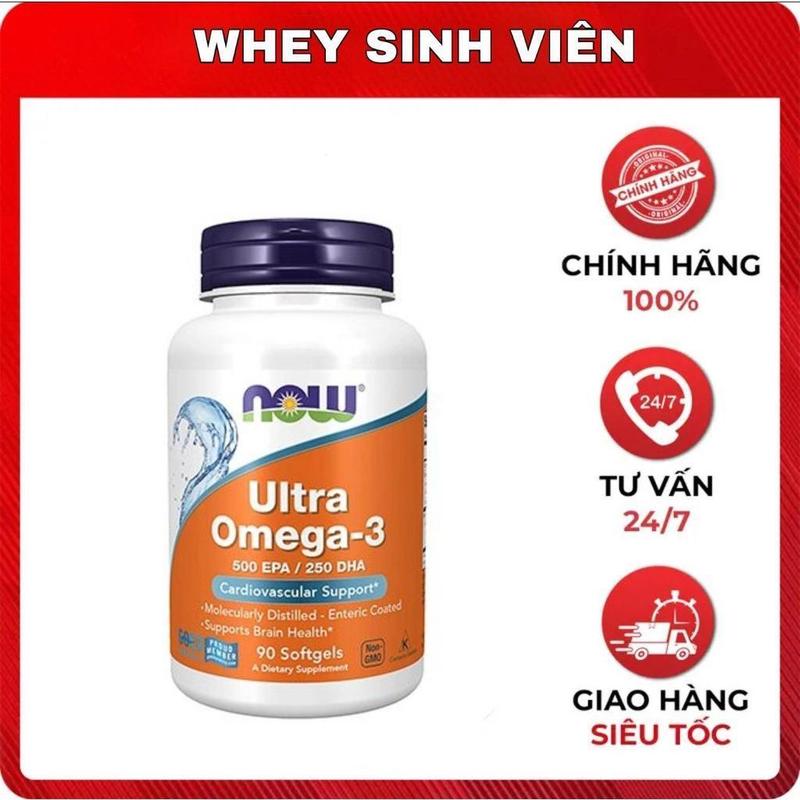 [Chính hãng] Thực phẩm bổ sung Vitamin Now Ultra Omega 3 500 EPA/250 DHA nhập khẩu Mỹ bảo vệ mắt, trí não, đẹp da