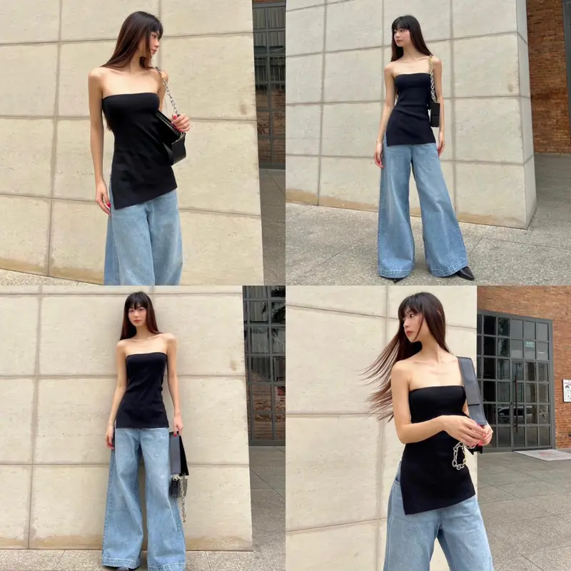 Áo Ống Vạt Chéo Xẻ Tà Cá Tính, Áo Cúp Ngực Lai Xéo - Sunday Clothing AO002 6