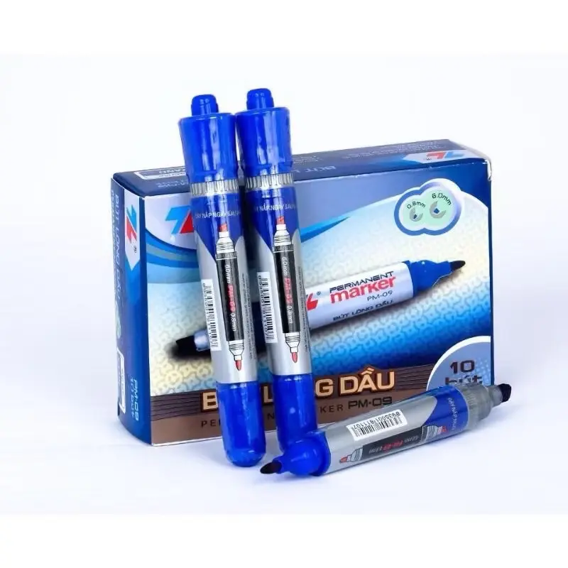 ￼(Hộp 10 chiếc) Bút lông dầu PM-09 hai đầu 0.8mm và 6mm
