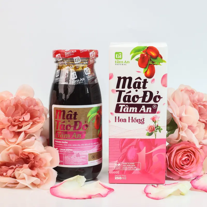 Mật Táo Đỏ Hoa Hồng Tâm An 250ml, Hoa Hồng, Táo Đỏ, Bông Cúc, Hoa Lài, Mật Mía 2