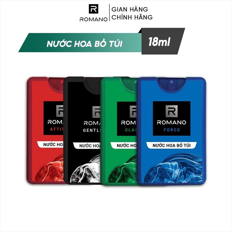 Nước hoa bỏ túi Romano hương Attitude/Classic/Force/Gentleman 18ml/chai - 4 mùi hương có sẵn Cosmetic Perfume