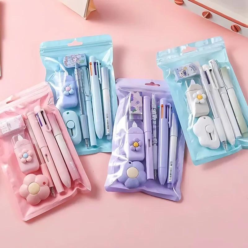 Bộ Văn Phòng Phẩm 7 Món Dành Cho Học Sinh Bao Gồm Bút Gel Bút Bi Nhiều Màu Bút Đánh Dấu Bút Chì Vĩnh Cửu Băng Định Hình Tẩy Dao Tiện Ích Bộ Quà Tặng Đồ Dùng Học Tập