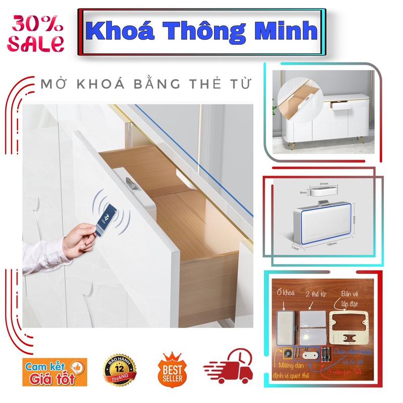 Khoá tủ chống trộm mở khoá bằng thẻ từ thông minh dùng cho tủ gỗ nội thất, bảo mật tài liệu văn phòng, kiểu dáng hiện đại, khoá thẻ từ giá rẻ dành cho mọi gia đình, khoá tủ quẹt thẻ mở khoá 1