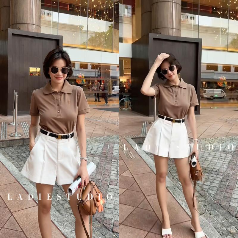 Áo Polo dành cho phụ nữ, làm bằng lưới cá, áo Polo Lamella, AO70, áo nữ 6