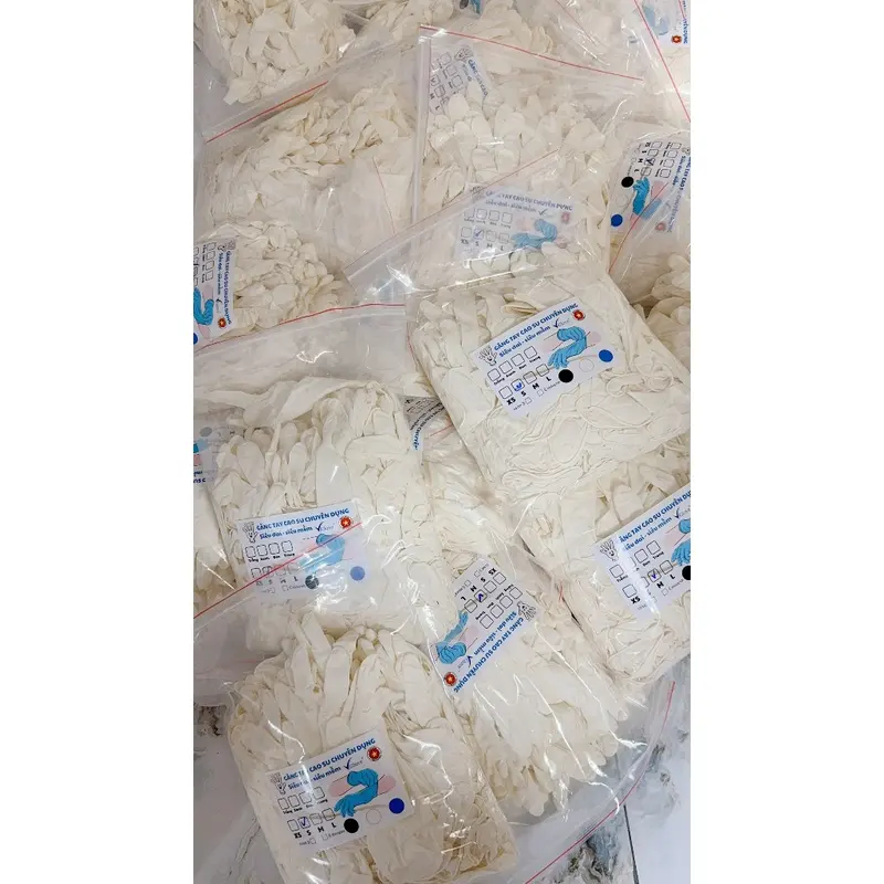 Bịch 1KG găng cao su tay y tế latex tay dài 30cm có bột và không bột 1