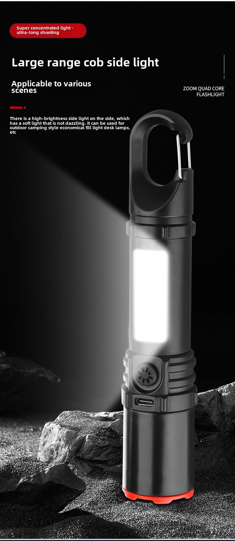 Product Introduction of Multifunctional strong light flashlight portable charging long endurance explosion bright flashlight strong light ultra bright outdoor long endurance 10