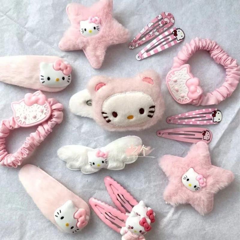  Set kẹp 14 chi tiết Kitty nhiều món kẹp tóc buộc tóc cute 