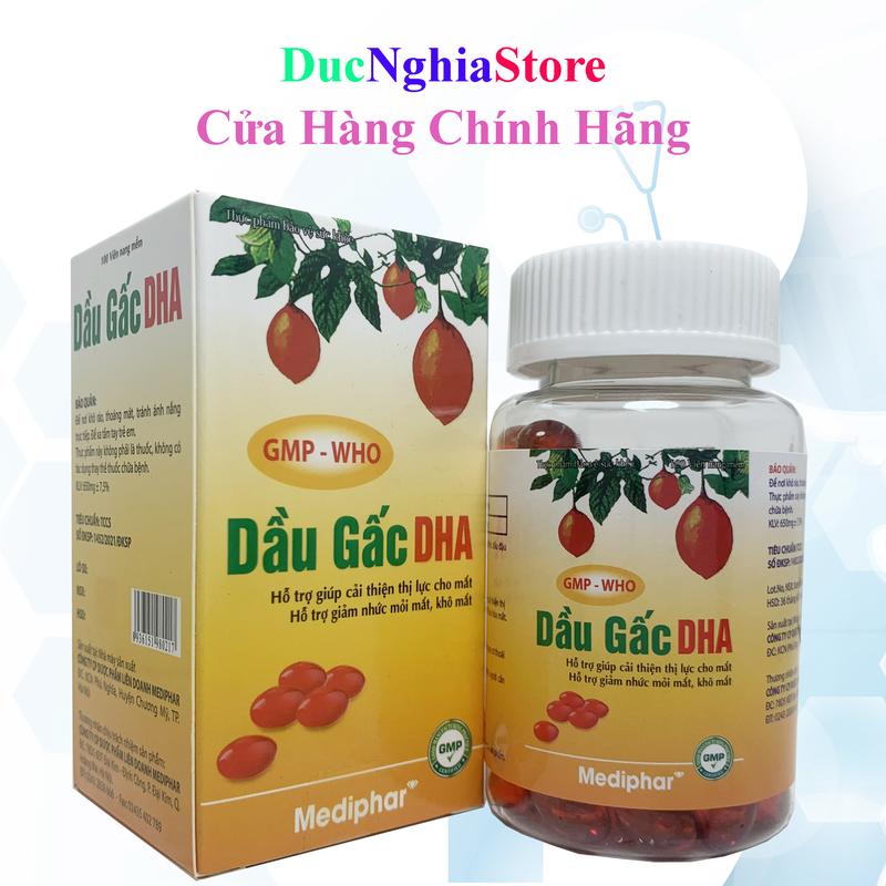 Viên uống Dầu Gấc DHA giúp cải thiện thị lực, giảm nhức mỏi mắt, khô mắt - Hộp 100 viên nang