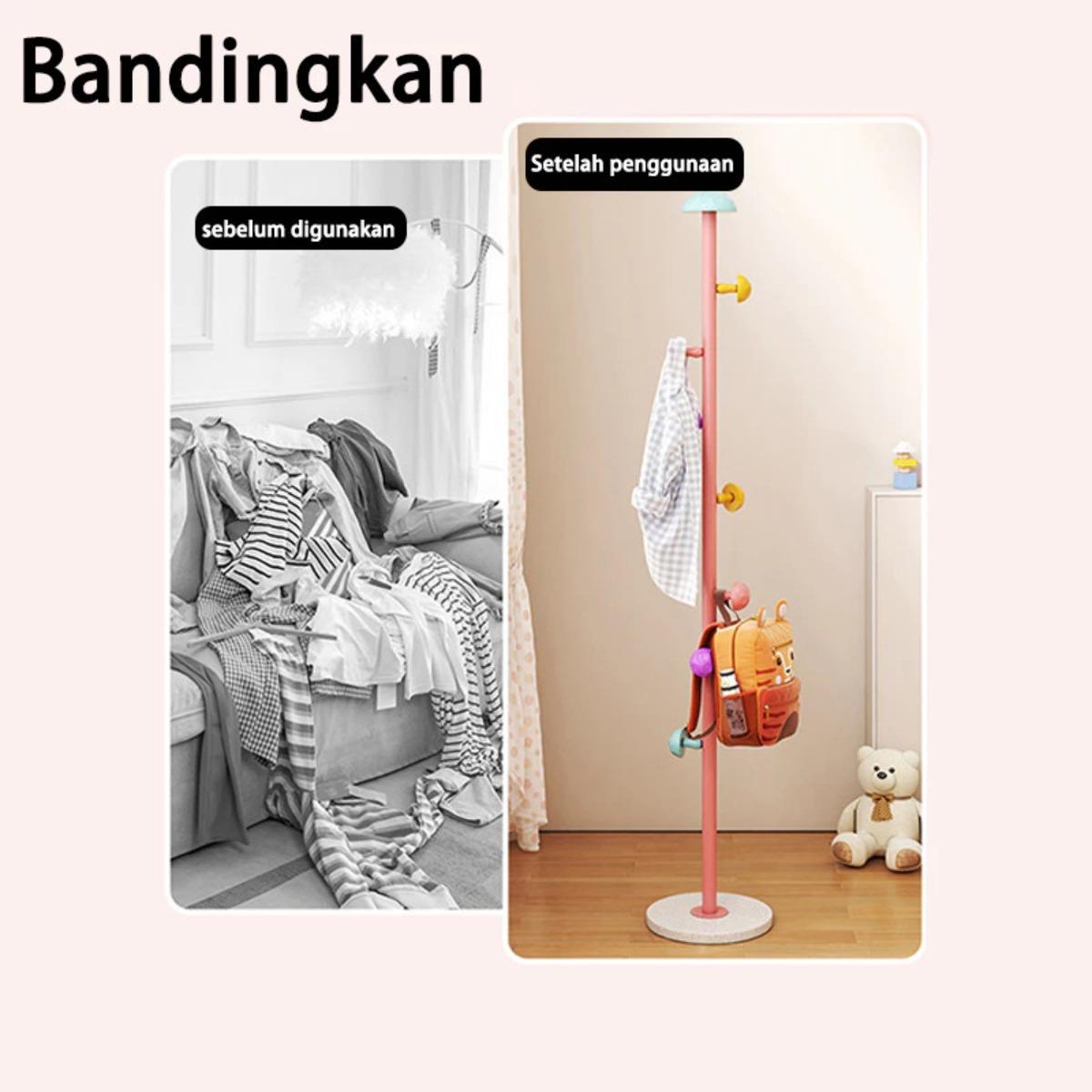 Rak Baju Minimalis Putih 166cm - Desain Kompak & Hemat Ruang, Kualitas Kuat & Longgar untuk Seluruh Kebutuhan Penyimpanan Pakaian