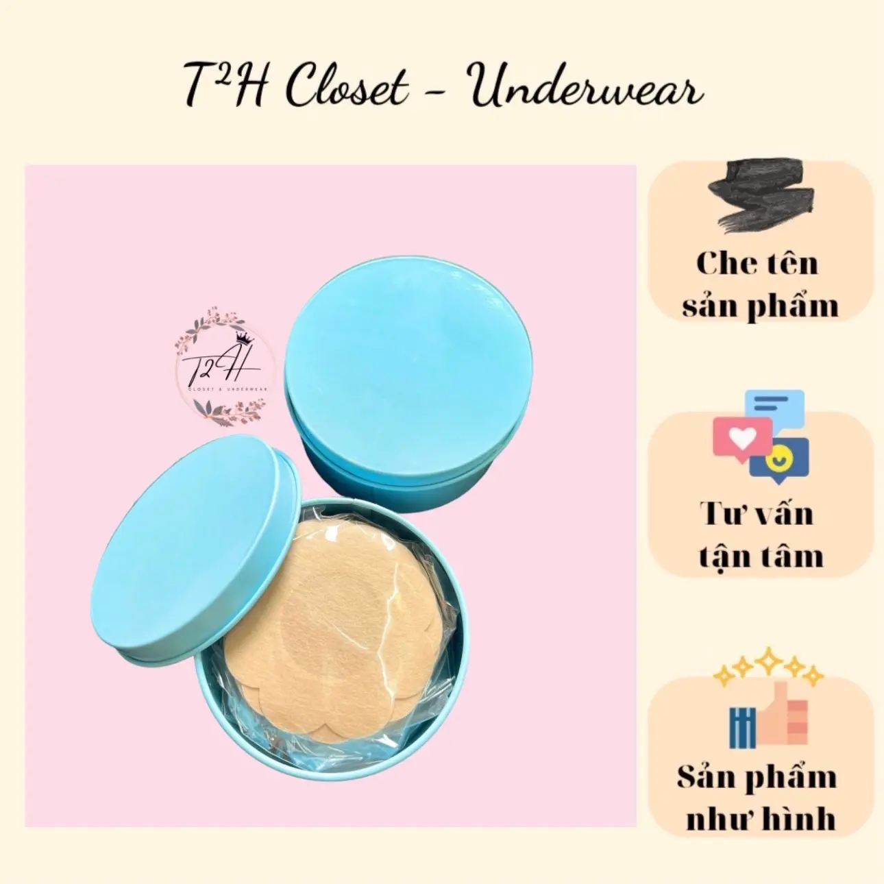 Hộp 60 miếng dán nhũ hoa giấy lụa mịn sử dụng 1 lần Nữ Bra mieng dans