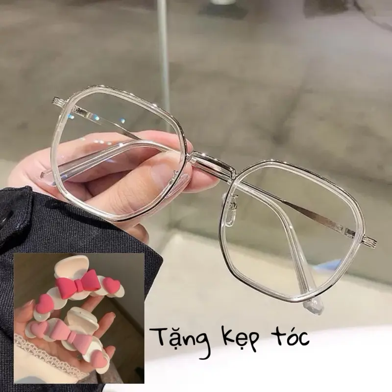 [ Mã LG06 ] Gọng Kính Đa Giác KL Chống Gỉ FROM TO ( Kèm hộp + khăn lau )