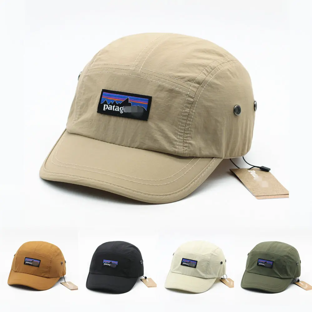 Topi Besbol Kalis Air Cepat Kering, Patagonia, Brim Pendek, Topi Enam Keping, Untuk Lelaki dan Wanita, Topi Luar Pelindung Matahari, Serba guna, Sesuai untuk Musim Panas, dengan Rekaan Titik