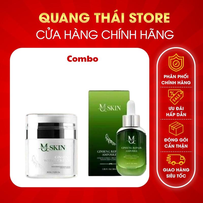  Combo KEM FACE NHÂN SÂM MQ SKIN & SERUM CĂNG BÓNG DA MQSKIN 