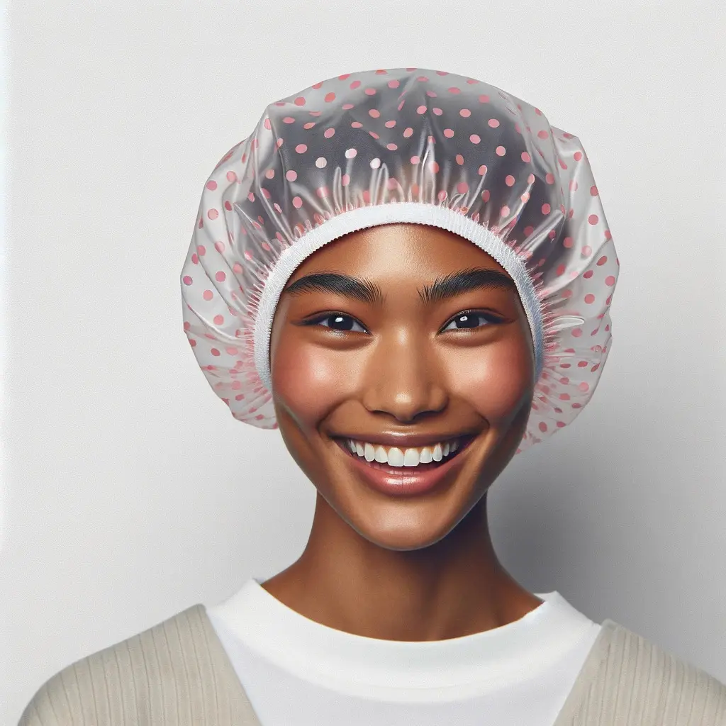 Tudung Mandian Tebal, Uniseks, Kalis Air, Pakai Buang, Sesuai untuk Mandian, dengan Topi