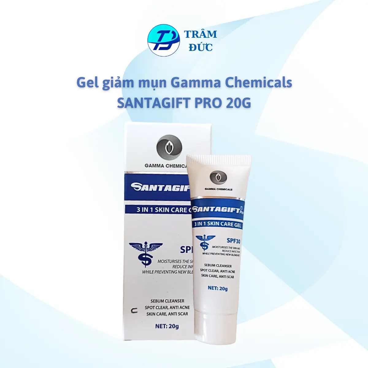 Santagift Pro gel hỗ trợ giảm mụn và thâm 20gr Skincare Cho Da Mụn Giảm Thâm Làm Đẹp Da
