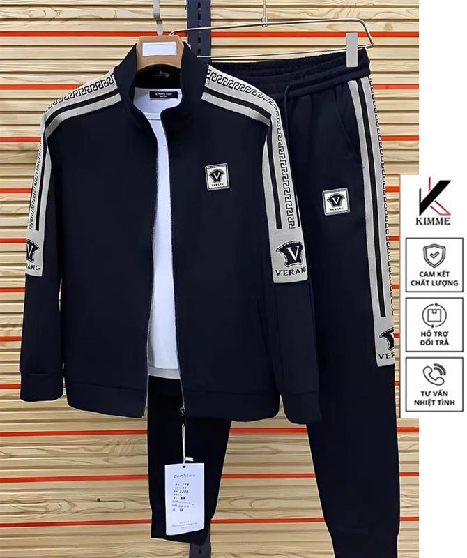 Bộ thể thao nam thu đông, Quần áo thu đông nam Dệt LOGO 2 tay KIMME Sport Chạy Bộ Tập Gym Thể Dục spicyuuu diving suit Tập Thể Dục