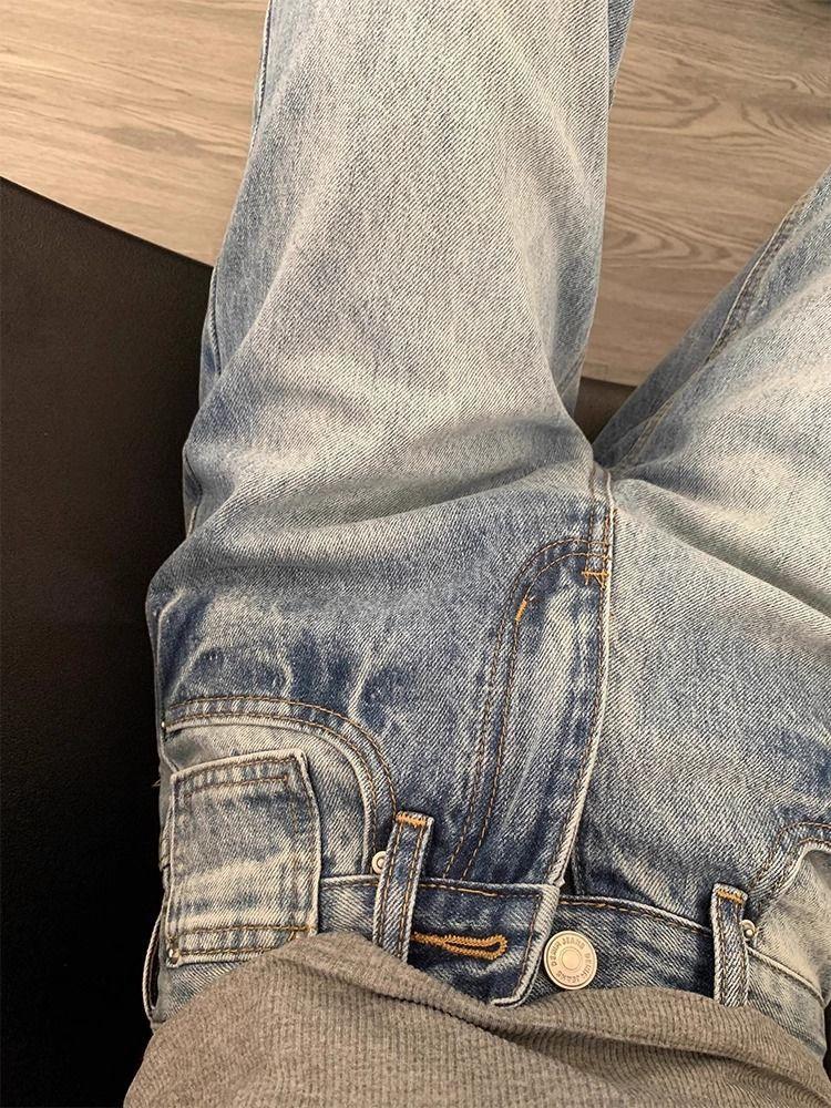Product Introduction of American Retro High Waist Wide Leg Jeans Women's Spring and Summer Washed Loose Slimming Minority All-Match Smooth Straight-Leg Trousers 7