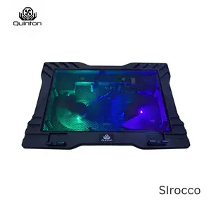 kipas laptop cooling pad quinton 2 fan 12cm 15,6inch hitam jaring Computer Cooler pad gaming