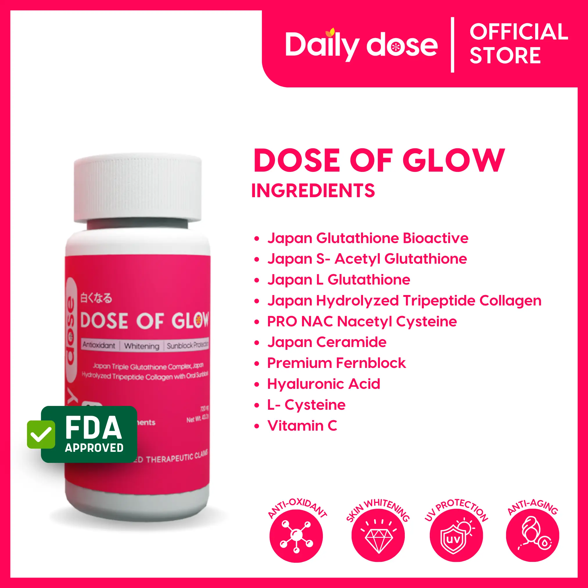Daily Dose - Dose Of Glow Triple Glutathione Complex, Japan Hydrolyzed Collagen And Oral Sunblock Adult Adult - TikTok Shop Philippines Daily Dose - Dose Of Glow Triple Glutathione Complex, Japan Hydrolyzed Collagen And Oral Sunblock Adult Adult - TikTok Shop Philippines