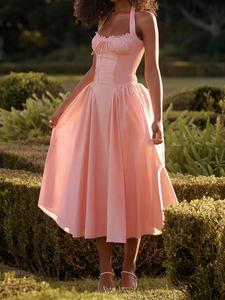 Women's Tie Back Dress, Elegant Fashion Casual A Line Dress for Daily Outdoor Wear, Women Dress for Summer, Dresses for Women