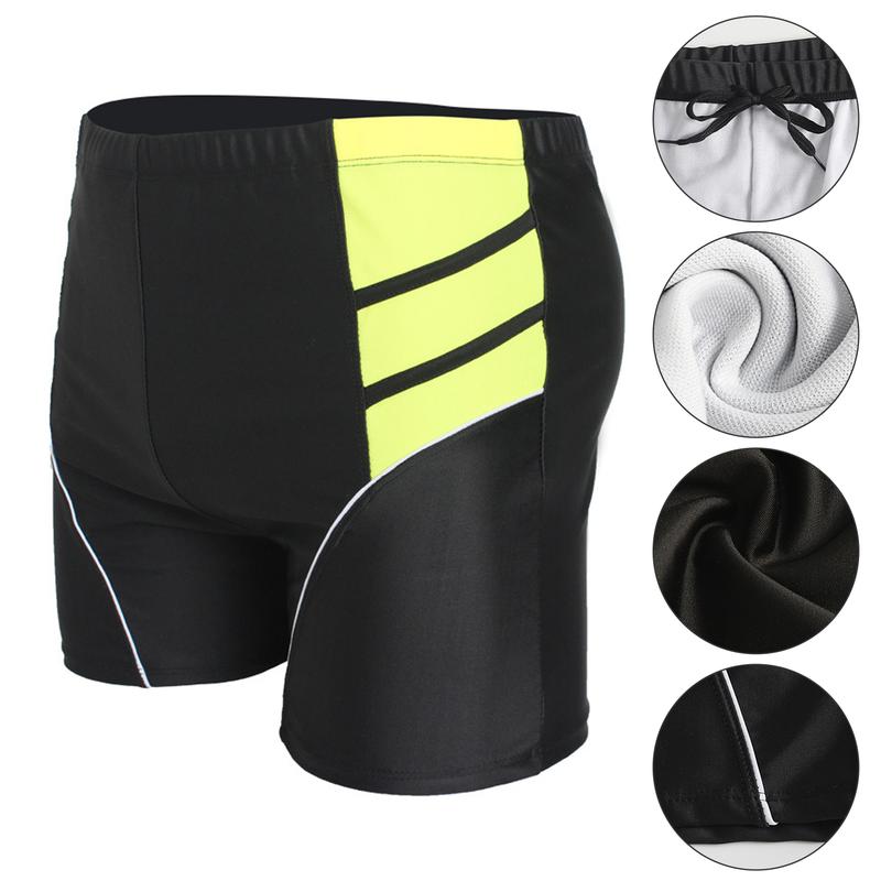AHnitvang-Men Teens Water Repellent Swimming Shorts Mid-rise Patchwork Color Quick Dry Swimming Trunks Inner Drawstring Breathable Shorts Swimsuit 2