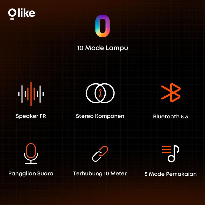 OLIKE SV1 COMBO SPEAKER RGB LIGHT BLUETOOTH PORTABLE STEREO TWS WIRELESS SLOT MEMORY MIC Lighting Telepon Bass karaoke 6