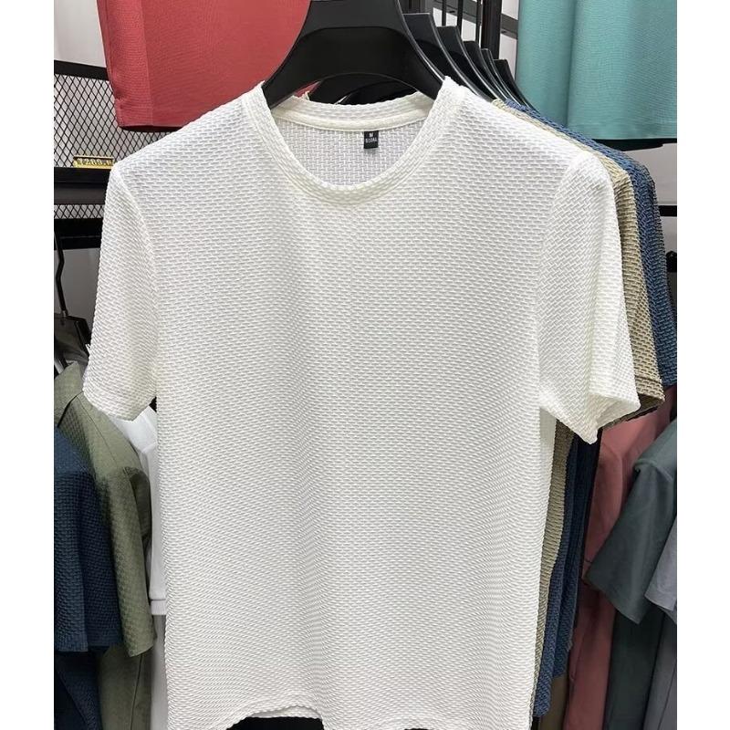 Product Introduction of M-8XL Korean Fashion Ice Silk T Shirt Men Plus Size Top Basic Casual Loose Short Sleeve Oversized Tee 8