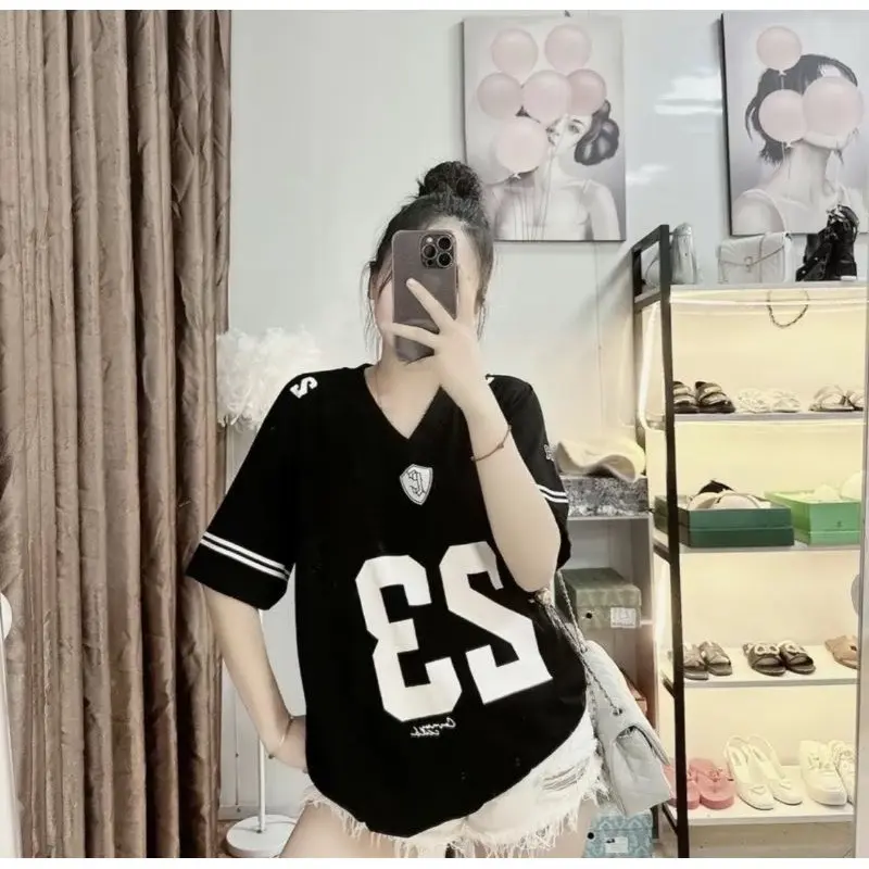 [ MẪU MỚI SỐ 23 ] Áo phông nam nữ unisex in số 23 phong cách thể thao năng động cá tính Menswear Cổ Tròn Top  Trắng Women 2