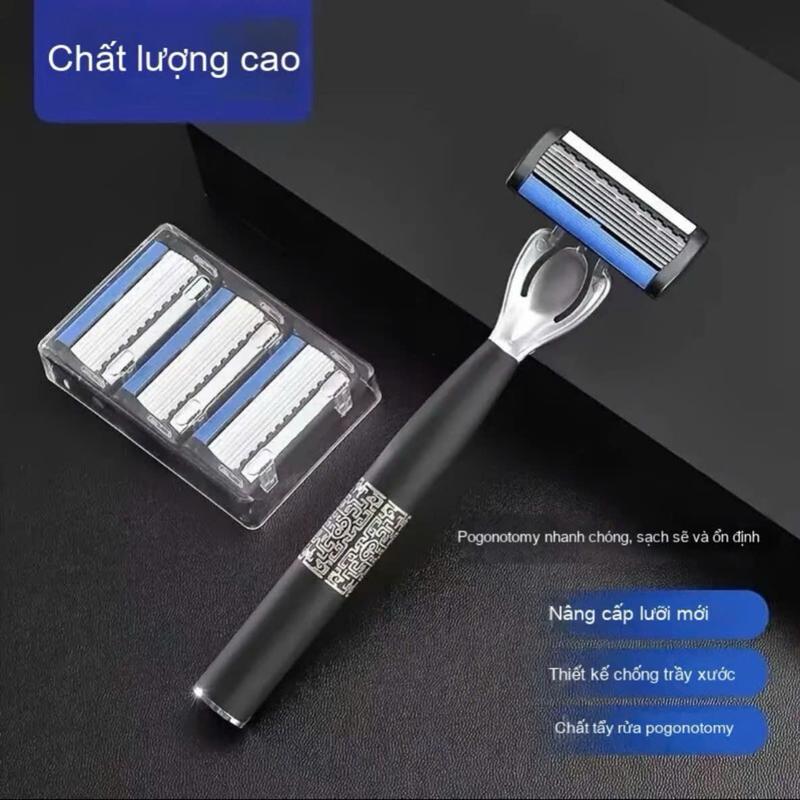 Bộ Máy Cạo Râu 6 Lớp Thủ Công Dành Cho Nam Giới, Tay Cầm Bằng Thép Không Gỉ…