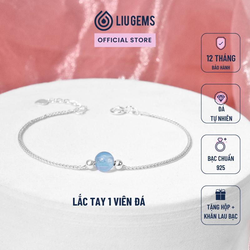 Vòng Tay Bạc 925 Nữ Liugems Kết Hợp Hạt Đá Phong Thủy Tự Nhiên Mix Charm Bi Mini Size Nhỏ Tinh Tế VB01 Mua một tặng một hộp đựng trang sức + một khăn lau bạc miễn phí