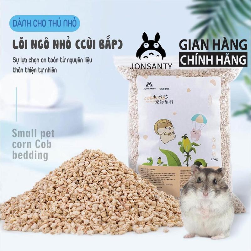 Cùi ngô lót chuồng hamster bọ ú chinchila thỏ rùa thú cưng nhỏ 1kg 2.5kg cùi bắp lót chuồng JONSANTY