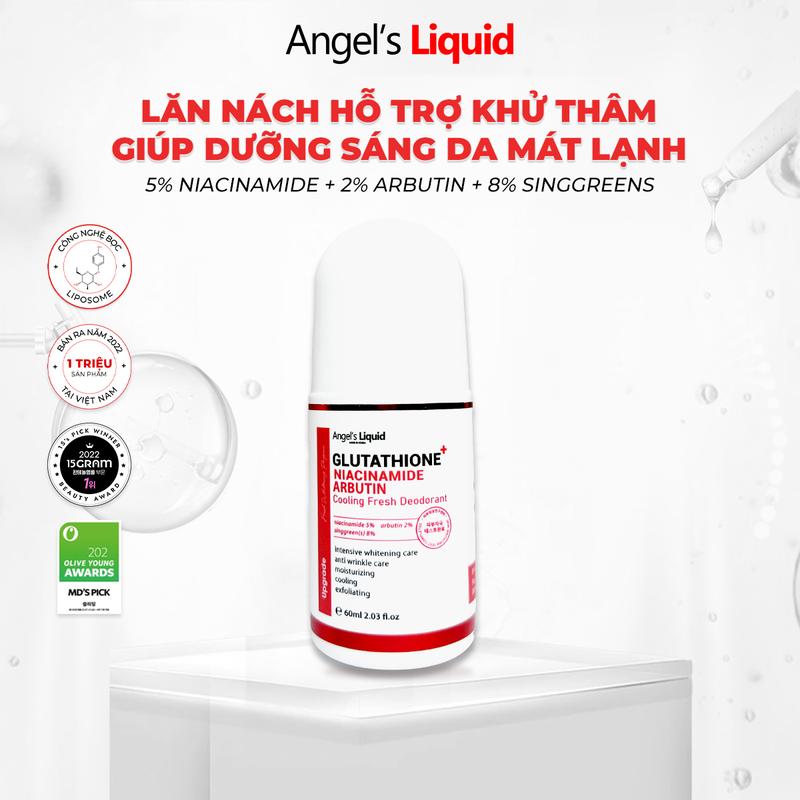 Lăn Nách Angel's Liquid Glutathione plus Niacinamide Cooling Fresh Deodorant 60ml