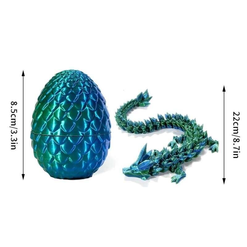 Product Introduction of 1/2PCS 3D Printed Egg with Full Dragon Modle Movable Rotatable Articulated Desktop Ornament Kid Toy 2
