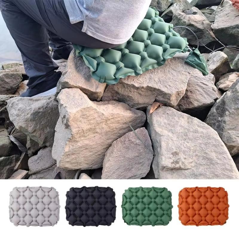 Portable Folding Inflatable Seat Cushion Lightweight With Storage Bag Air Sitting Pad Moisture and Water Resistant Chair Cushion Camping 1