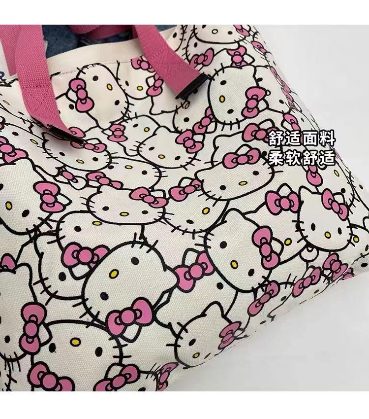 Product Introduction of Túi Vải Bố, Thiết Kế Hello Kitty Dễ Thương, Dành Cho Nữ, Hàng Mới Về Năm 2024, Túi Đeo Vai Hello Kitty Hoạt Hình, Thích Hợp Đi Lại, Túi Tote Đeo Vai 10