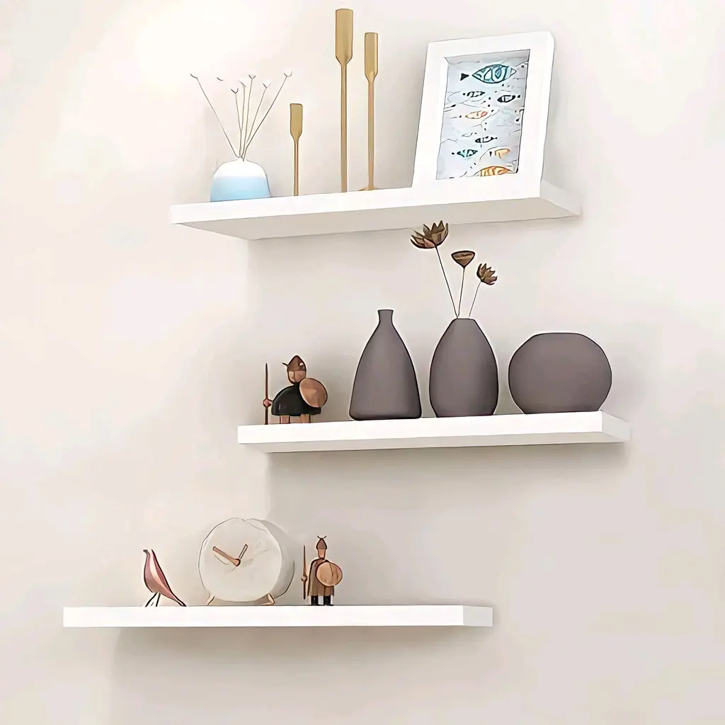 Rak Ambalan dinding minimalis Modern size 70 cm x 12 cm x 2 cm isi 2 ...