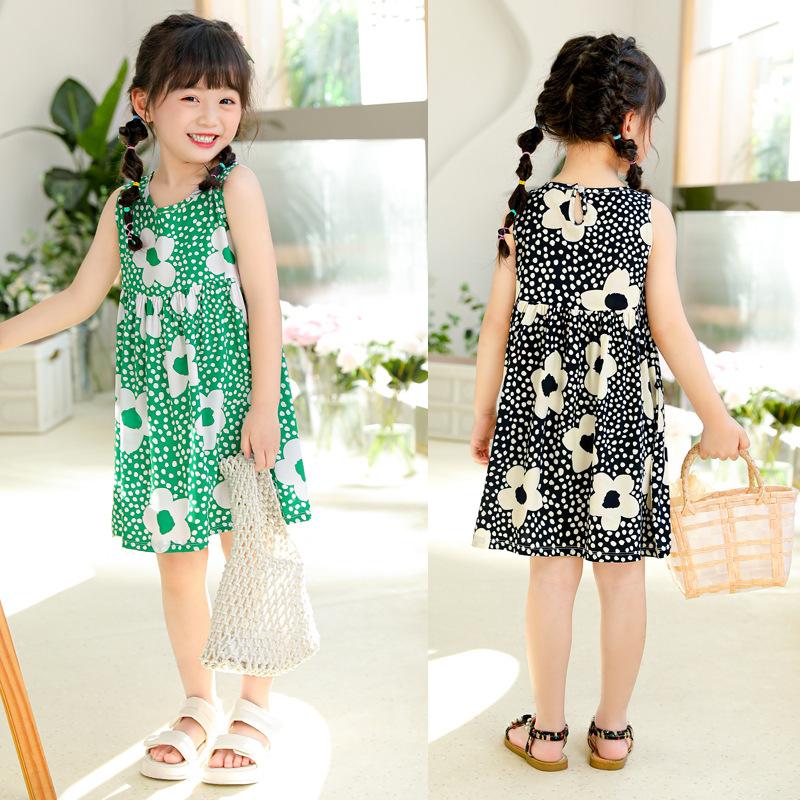 Product Introduction of Princess vest skirt girls dress foreign style summer dress little girl sleeveless skirt 3