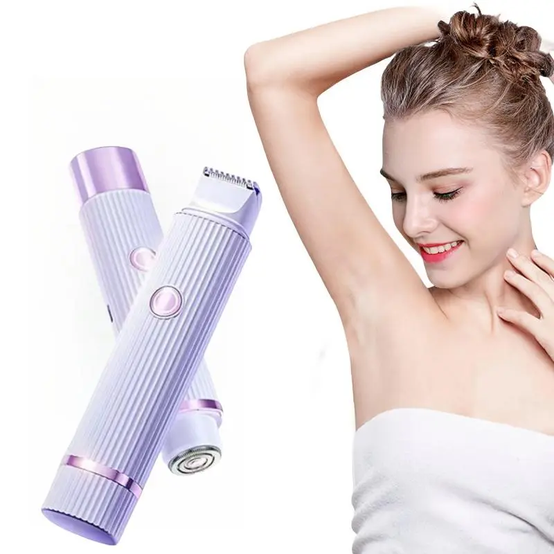 Electric Hair Removal Tool, 2 in 1 Waterproof Hair Trimmer for Arms, Bikinis, Private Areas, Portable Hair Removal Tool for Women 0
