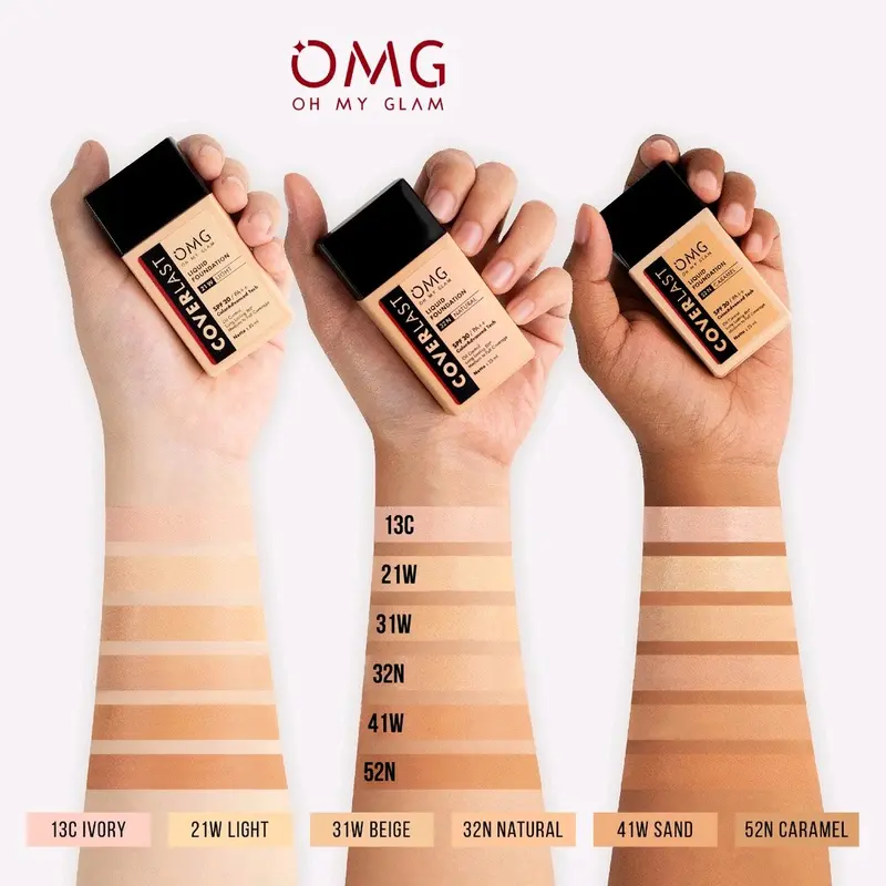 OMG Oh My Glam Coverlast Liquid Foundation SPF 20 PA++ | Alas Bedak Wajah Wanita 3
