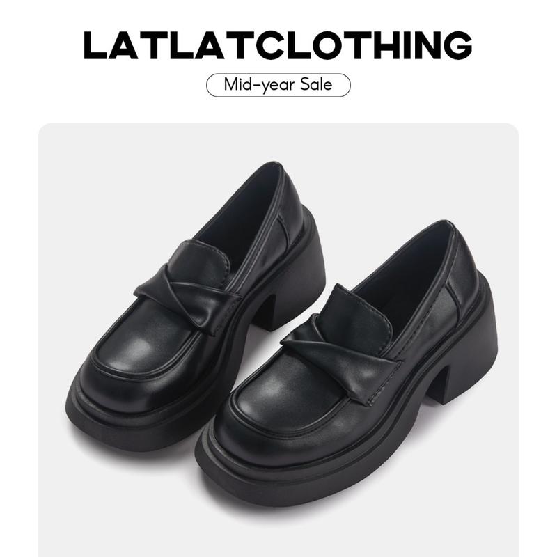 Giày Oxford cổ thấp đế cao 5cm - Xoắn nơ Shoes Nữ - 9981