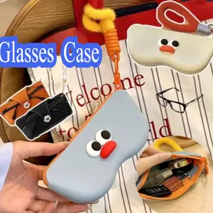 Glasses Case Portable Pouch Kacamata Tempat Kacamata Gantung Bahan Kulit Gantung Sunglass Case