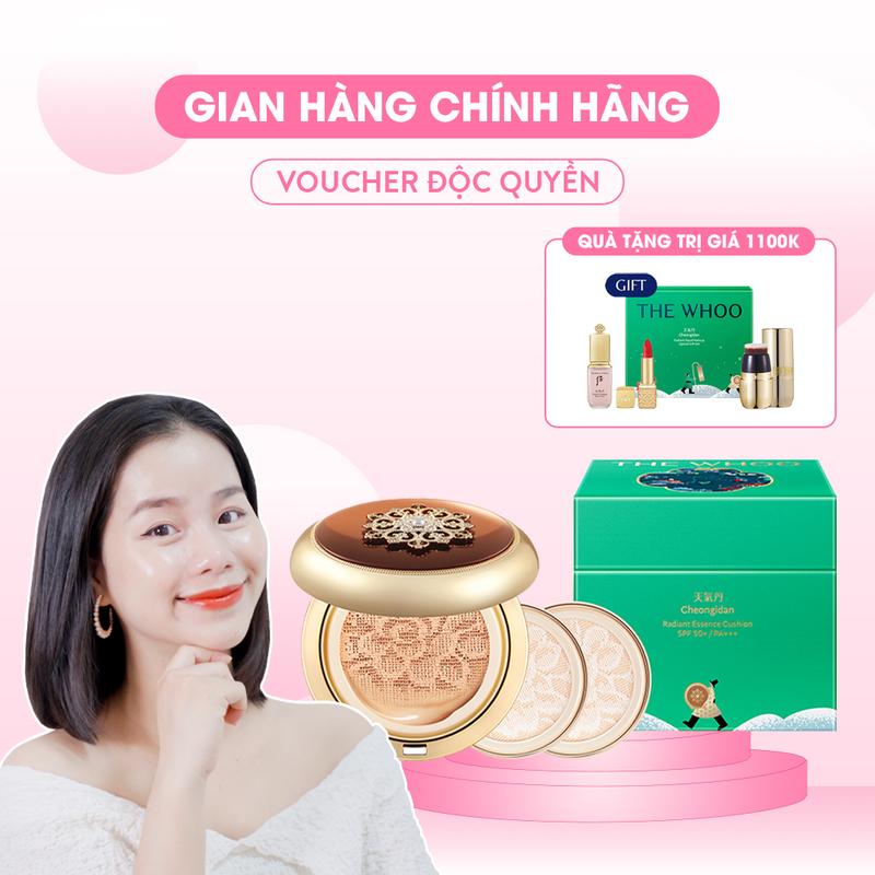 [TẶNG 1 SET 3 MÓN MAKE UP] Phấn Nước The Whoo Cheongidan Radiant Essence Cushion