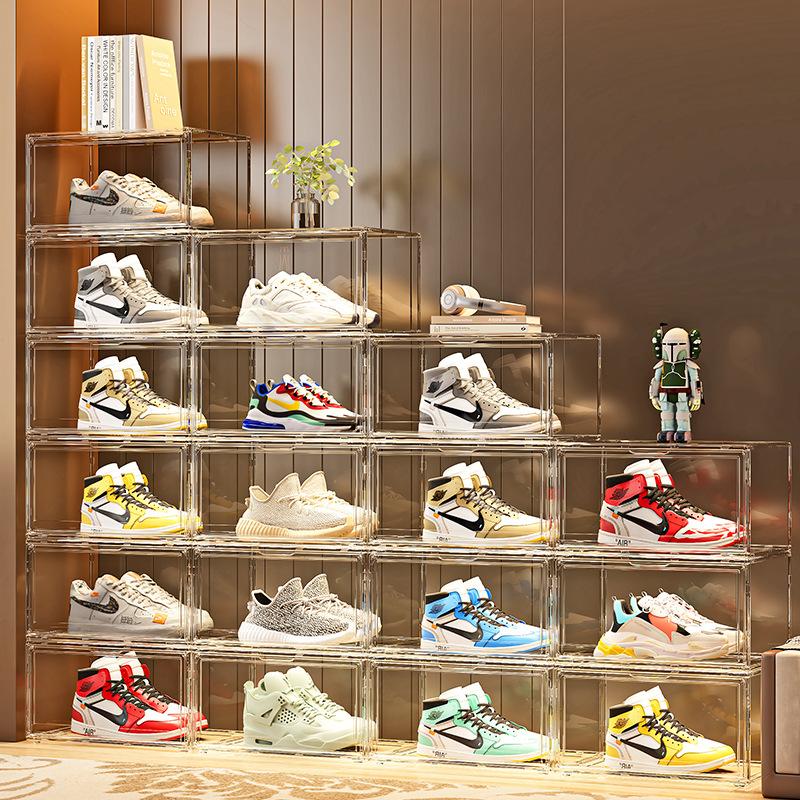 Hộp đựng giày Takora trong suốt mica cửa nam châm nhựa cứng BIG size lớn, Shoe box- Takora