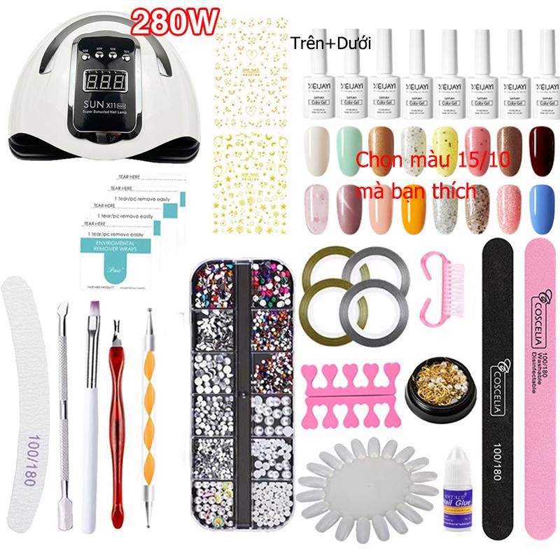 Nail Salon Bộ Gel Móng Tay Máy sấy móng 120W/280W Bộ dụng cụ làm móng Bộ gel nail Bộ làm móng sơn gel  + Top&Base