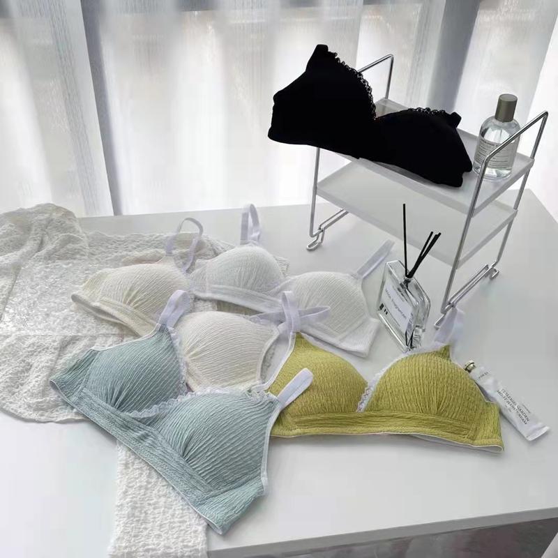 Áo lót nữ cotton không gọng viền ren BRALUNE mã 58 Women Đen 1