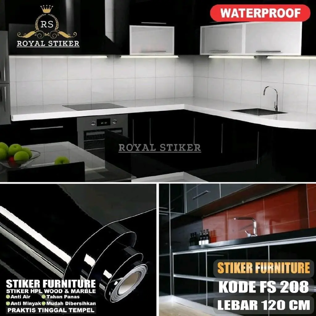 wallpaper untuk/dinding/stiker kayu/ dan  marmer glosy /Sticker anti air anti panas/tahan lama/sudah ada perekatnya stiker motif marmer Pvc Kertas
